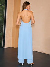 Halter Backless Split Front Pants Set